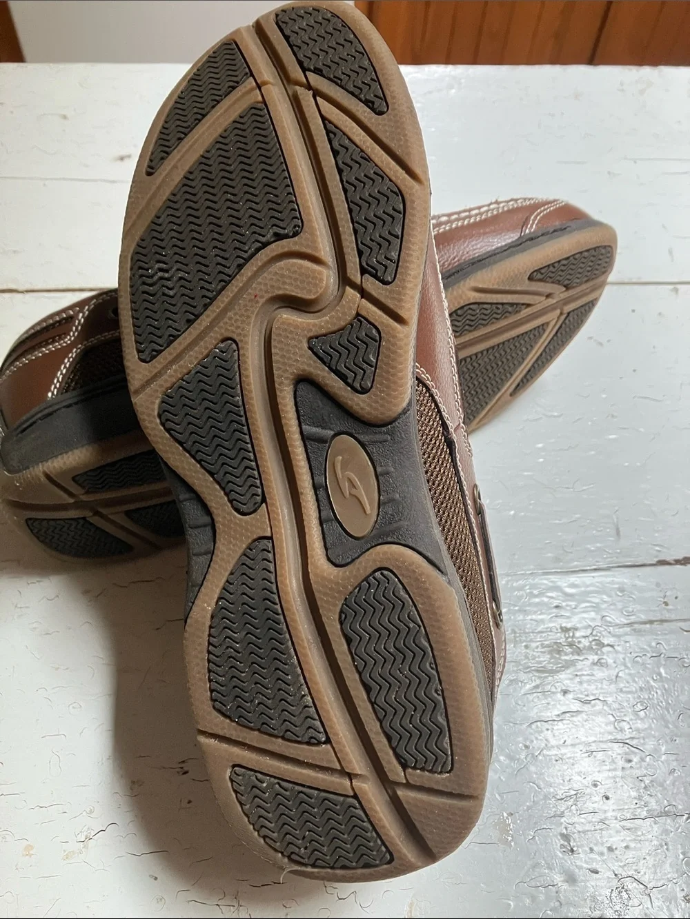 Dr. Scholl’s Men’s Sz 10 Advanced Comfort Brown Leather Casual Boat Shoes